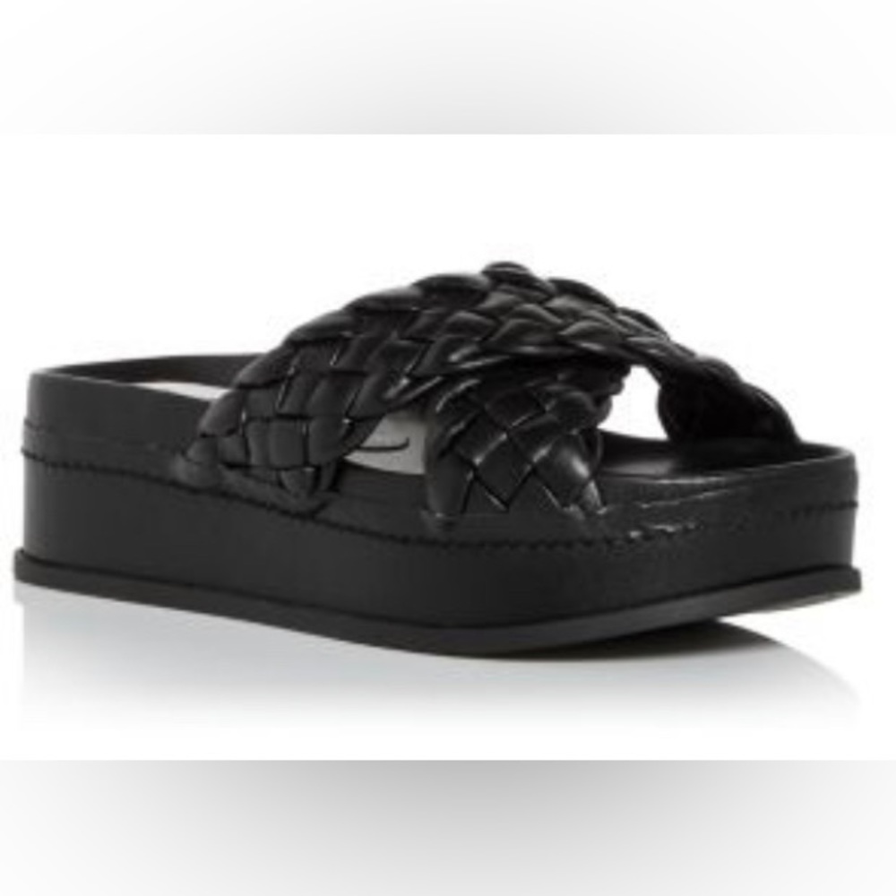 Dolce Vita Wrenly Woven Platform Slide Sandals Black 10